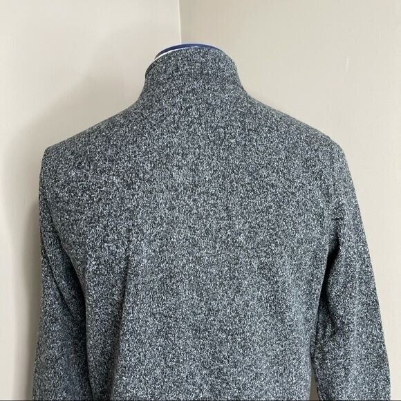 Mens Sweater Jacket Knit Size L Full Zip Long Sleeves Mock neck Gray - Picture 4 of 12